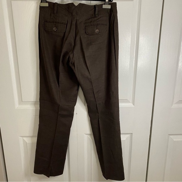 Banana Republic Linen blend Brown pants Stretch Comfy Office Casual Straight leg - Picture 3 of 14